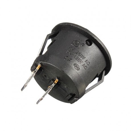 10Pcs Mini Round Black 2 Pin SPST ON-OFF Rocker Switch Button